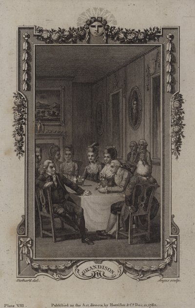 Scène uit De geschiedenis van Sir Charles Grandison, door Samuel Richardson door English School
