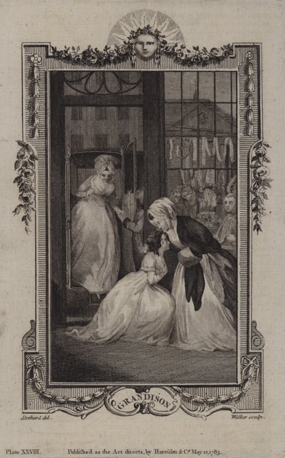Scène uit De geschiedenis van Sir Charles Grandison, door Samuel Richardson door English School