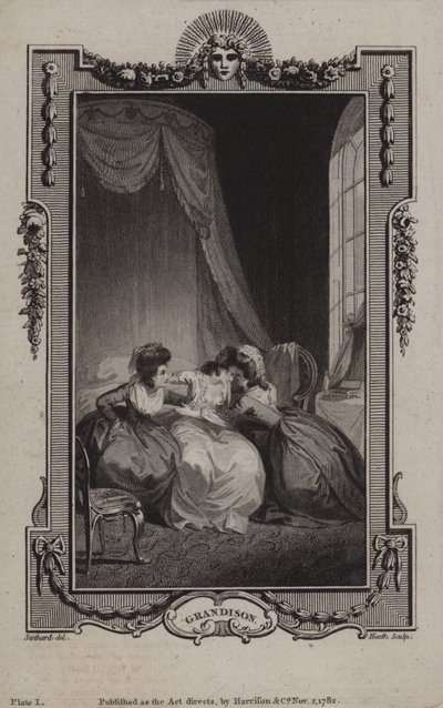 Scène uit De geschiedenis van Sir Charles Grandison, door Samuel Richardson door English School