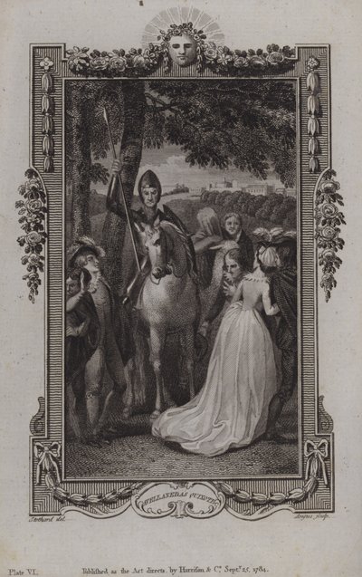 Scène uit het vervolg op Don Quichot van Miguel de Cervantes, geschreven door Alonso Fernandez de Avellaneda door English School