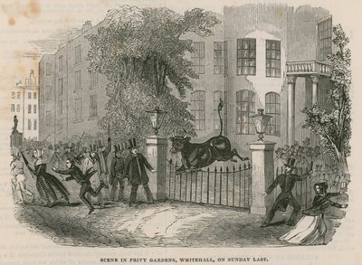 Scène in Privy Gardens door English School