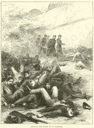 Scène in de gevangenis van La Roquette, 1871 door English School