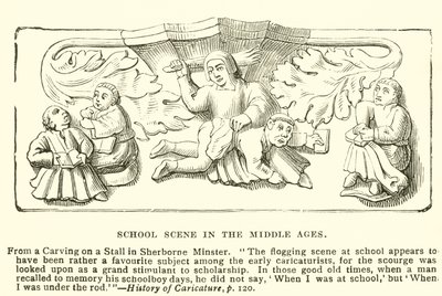 Schoolscène in de Middeleeuwen door English School
