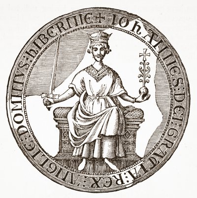 Zegel van koning Jan aan de Magna Carta door English School