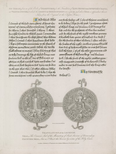 Zegel van het Klooster van Sint Saviour van Bermondsey door English School