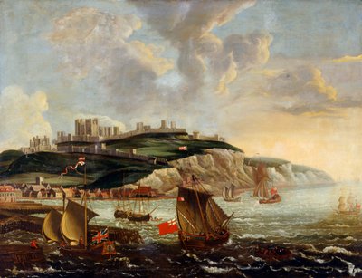 Zeegezicht met Dover Castle door English School