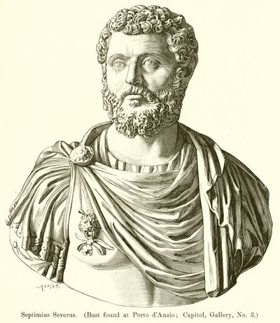 Septimius Severus. (Buste gevonden in Porto d