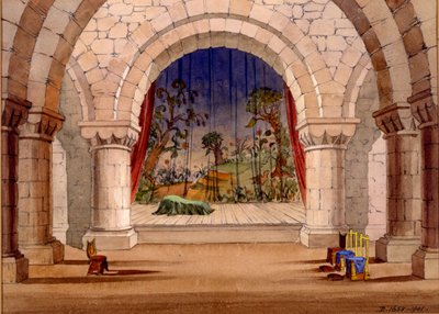 Decorontwerp voor Hamlet door William Shakespeare, 1858 door English School
