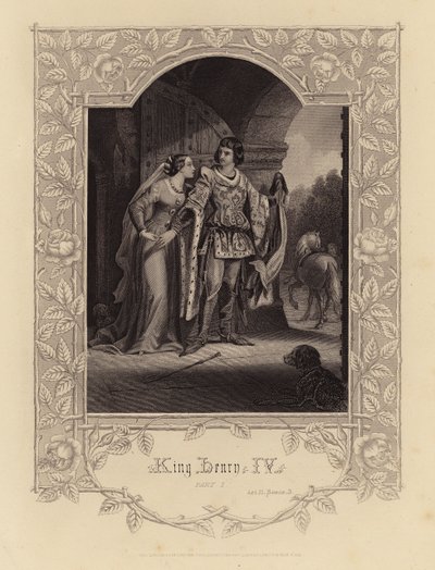 Shakespeare: Koning Hendrik IV, Deel 1, Act II, Scene 3 (gravure) door English School