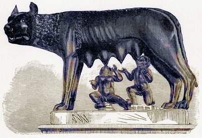 Wolvin van het Capitool, illustratie uit History of Rome door Victor Duruy, gepubliceerd 1884 door English School
