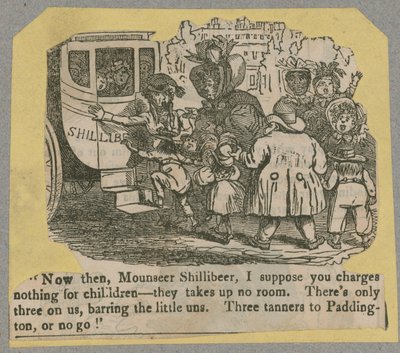 Shillibeer Omnibus; cartoon door English School