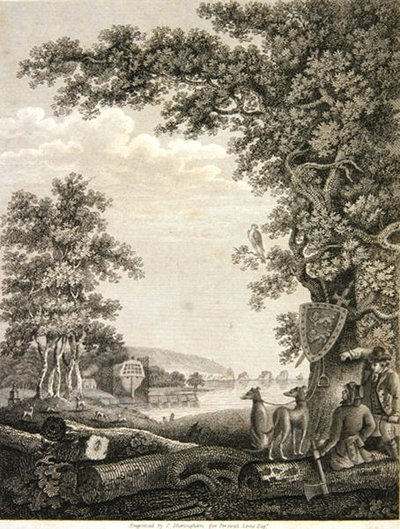 Scheepsbouwers in het New Forest, gegraveerd door C. Sheringham voor Percival Lewis door English School