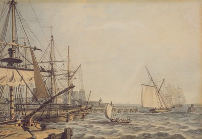 Schepen bij de Monding van de Rivier Hull, begin 19e eeuw door English School