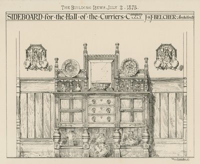 Dressoir voor de hal van de Curriers Company door English School