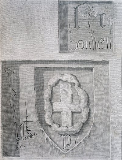 Handtekening van Anne Boleyn tijdens haar gevangenschap in de Tower of London en een ander gevangene