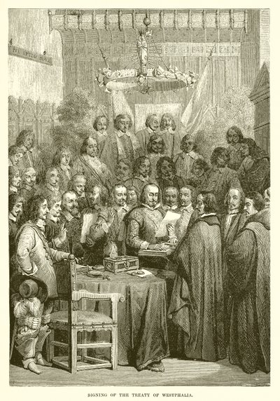 Ondertekening van het Verdrag van Westfalen door English School