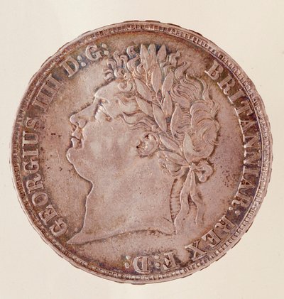 Zilveren Engelse kroon, regeerperiode van koning George IV (1820-1830). Diam. 3,7 cm Napels, archeologisch museum door English School