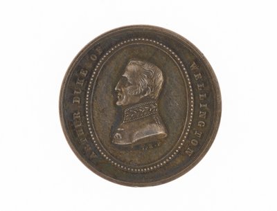 Zilveren medaille ter herdenking van de dood van de hertog van Wellington, 1852 door English School