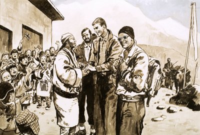 Sir Edmund Hillary bezoekt Nepal opnieuw in 1963 door English School