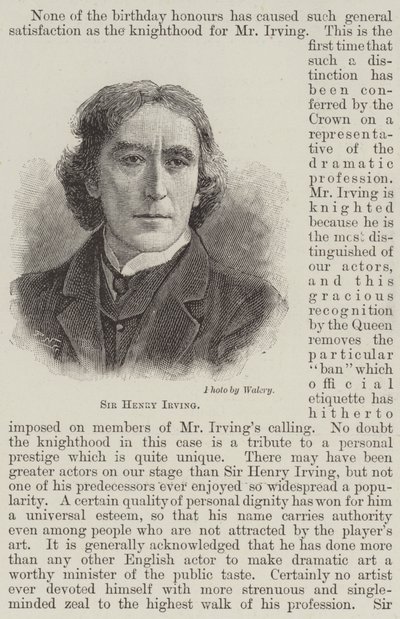 Sir Henry Irving (gravure) door English School