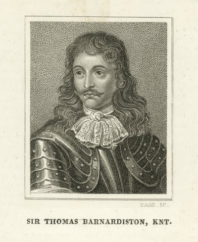 Sir Thomas Barnadiston (gravure) door English School