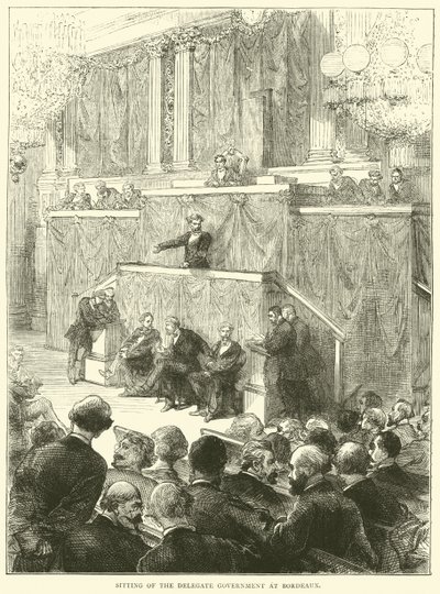 Zitting van de gedelegeerde regering in Bordeaux, december 1870 door English School