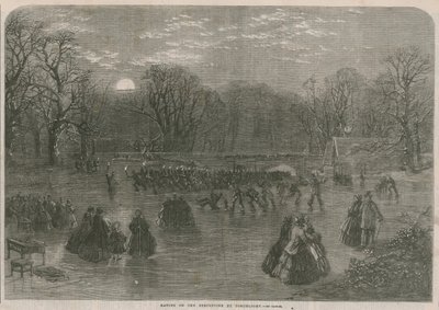 Schaatsen op de Serpentine bij fakkellicht door English School