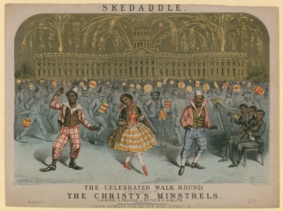 Skedaddle, de beroemde rondwandeling, gezongen en gedanst door de Christys Minstrels door English School