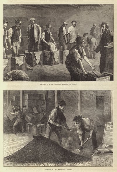 Schetsen in een theepakhuis door English School