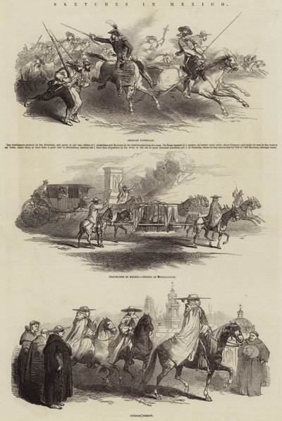 Schetsen in Mexico (gravure) door English School
