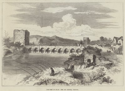 Schetsen in Spanje, de oude brug, Cordova door English School