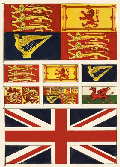 Enkele vlaggen van Groot-Brittannië door English School