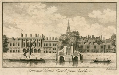 Somerset House, The Strand, Londen, gezien vanaf de rivier de Theems door English School