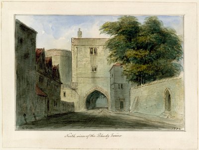 Zuidaanzicht van de Bloody Tower door English School