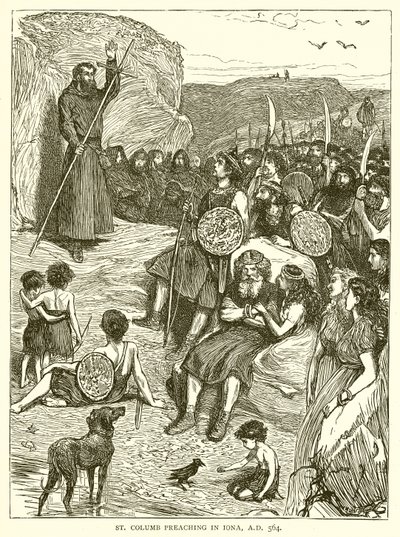 St. Columb Predikend in Iona, A.D. 564 door English School