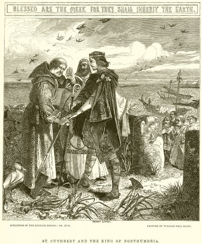 St. Cuthbert en de koning van Northumbria door English School