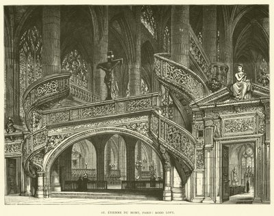 St Etienne du Mont, Parijs, Rood Loft (gravure) door English School