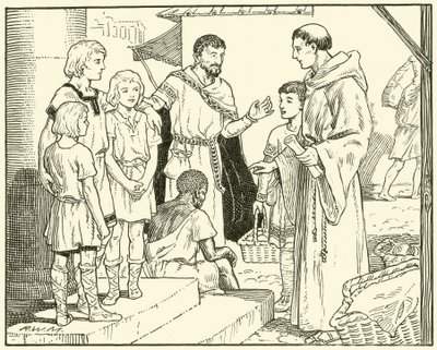 St. Gregorius en de Engelse slaven door English School