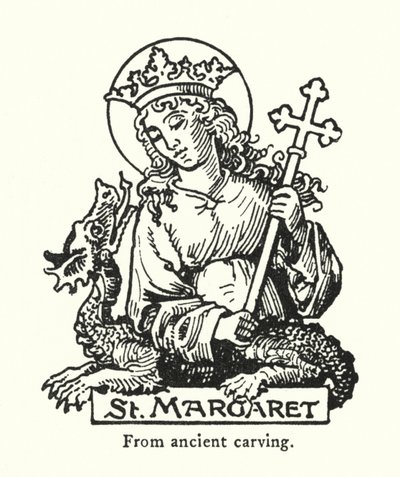 Sint Margaretha, van oude houtsnede door English School