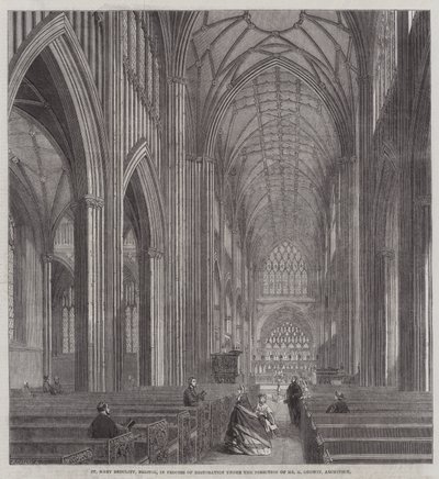 St Mary Redcliff, Bristol, in Restauratie onder de Leiding van Mr G Godwin, Architect door English School