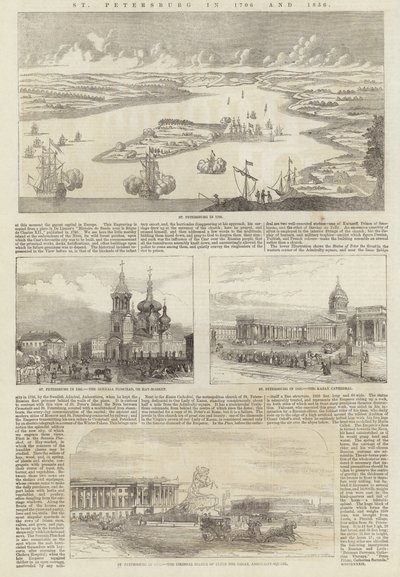 Sint-Petersburg in 1706 en 1856 door English School