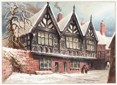 Stanley Palace, Chester, Kerstkaart door English School