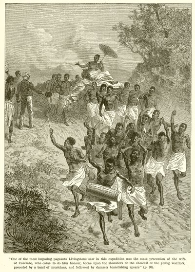 Staatsprocessie van de vrouw van Cazembe door English School