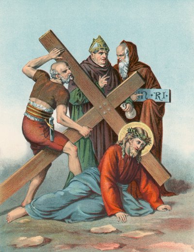 Station IX Jezus valt voor de derde keer onder het kruis door English School