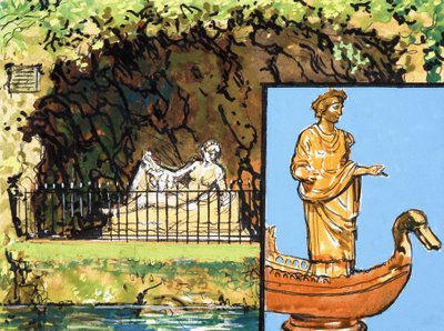 Standbeeld bij een Rivier door English School