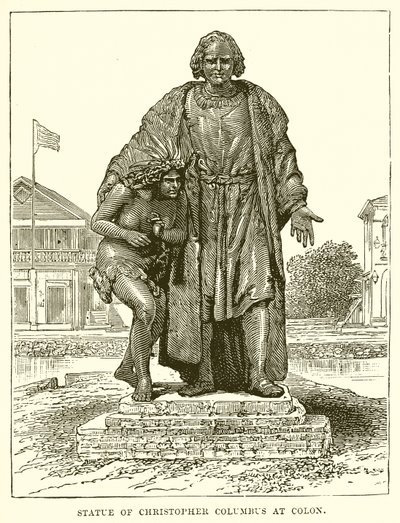 Standbeeld van Christoffel Columbus in Colon door English School