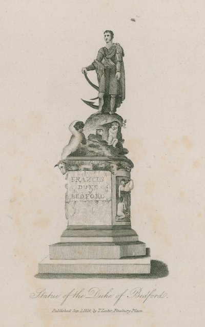 Standbeeld van Frances, hertog van Bedford, in Russell Square, Londen door English School