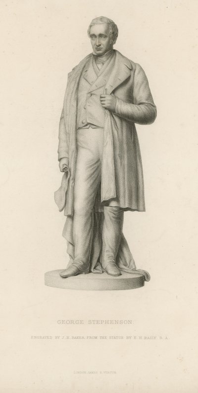 Standbeeld van George Stephenson door English School