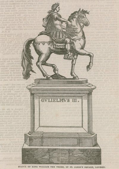 Standbeeld van koning Willem de Derde, in St Jamess Square, Londen door English School