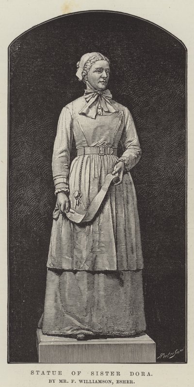 Standbeeld van Zuster Dora, door de heer F Williamson, Esher door English School